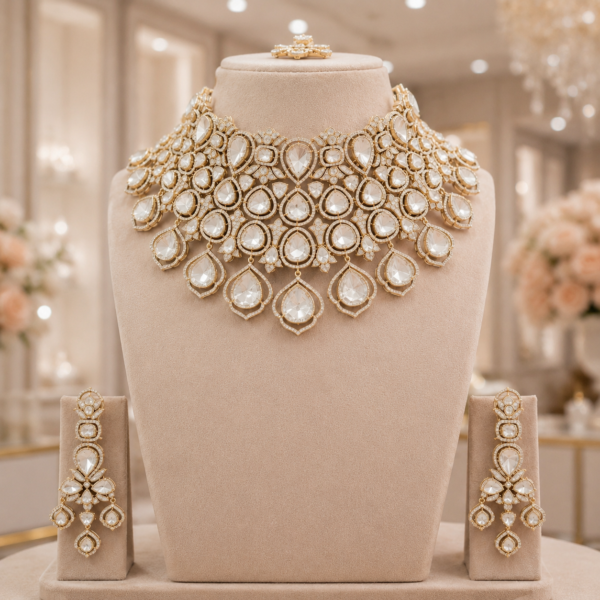 Uncut Kundan Bridal Necklace Set Manufacturer Mumbai India