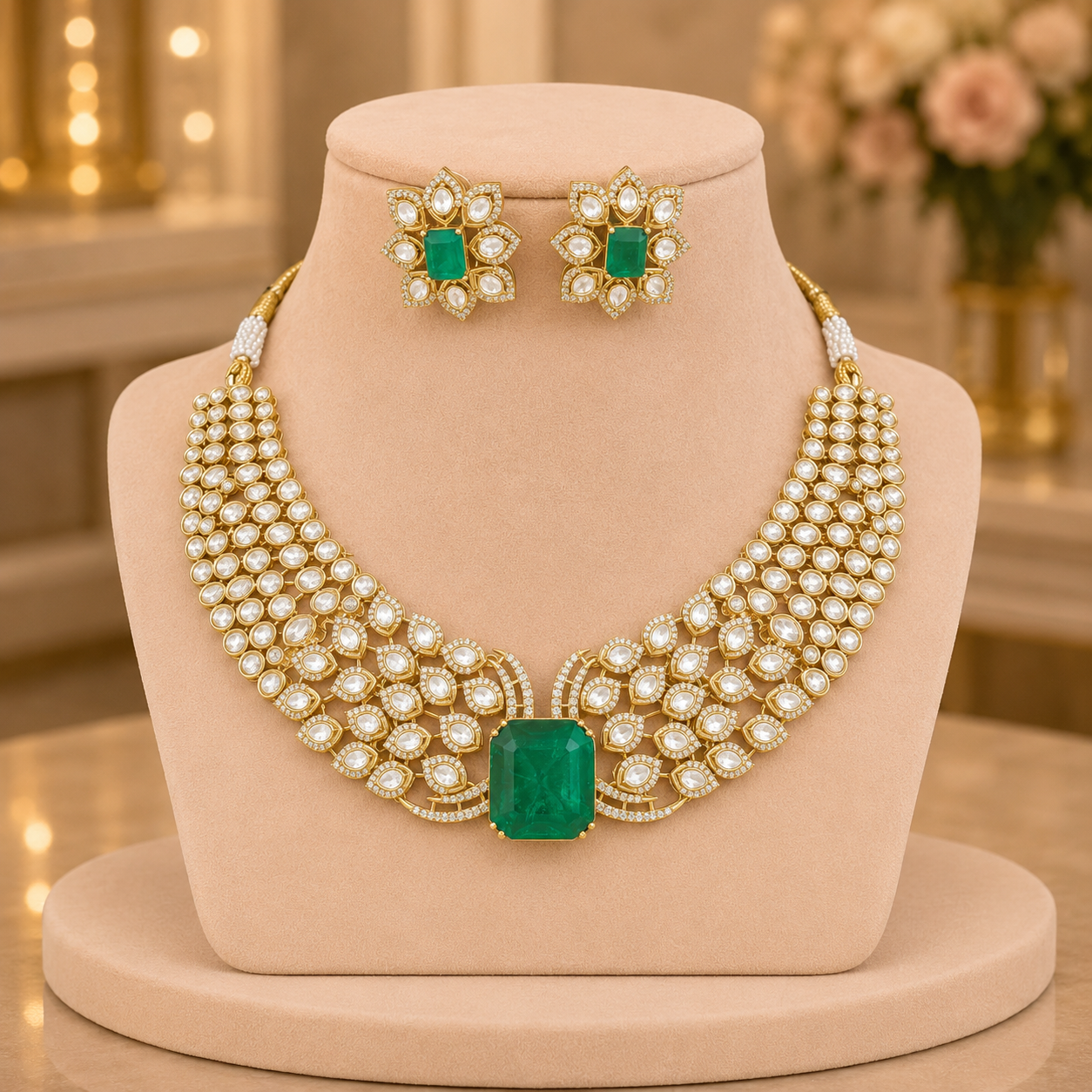 Doublet Moissanite Necklace Set Supplier India Wholesale