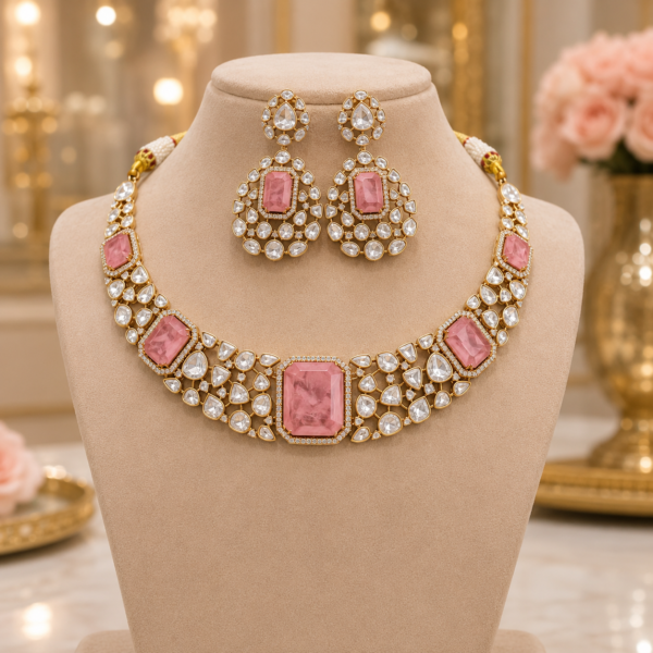 Moissanite Doublet Necklace Set Manufacturer India