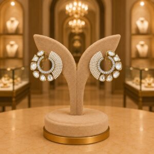 Moissanite Pearl Tops Earrings Manufacturer India