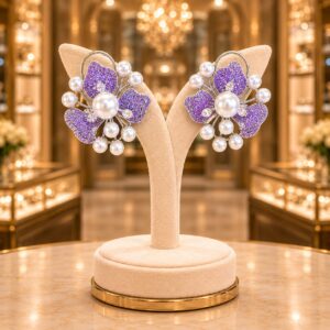 Nano Setting CZ Pearl Stud Earrings Manufacturer India