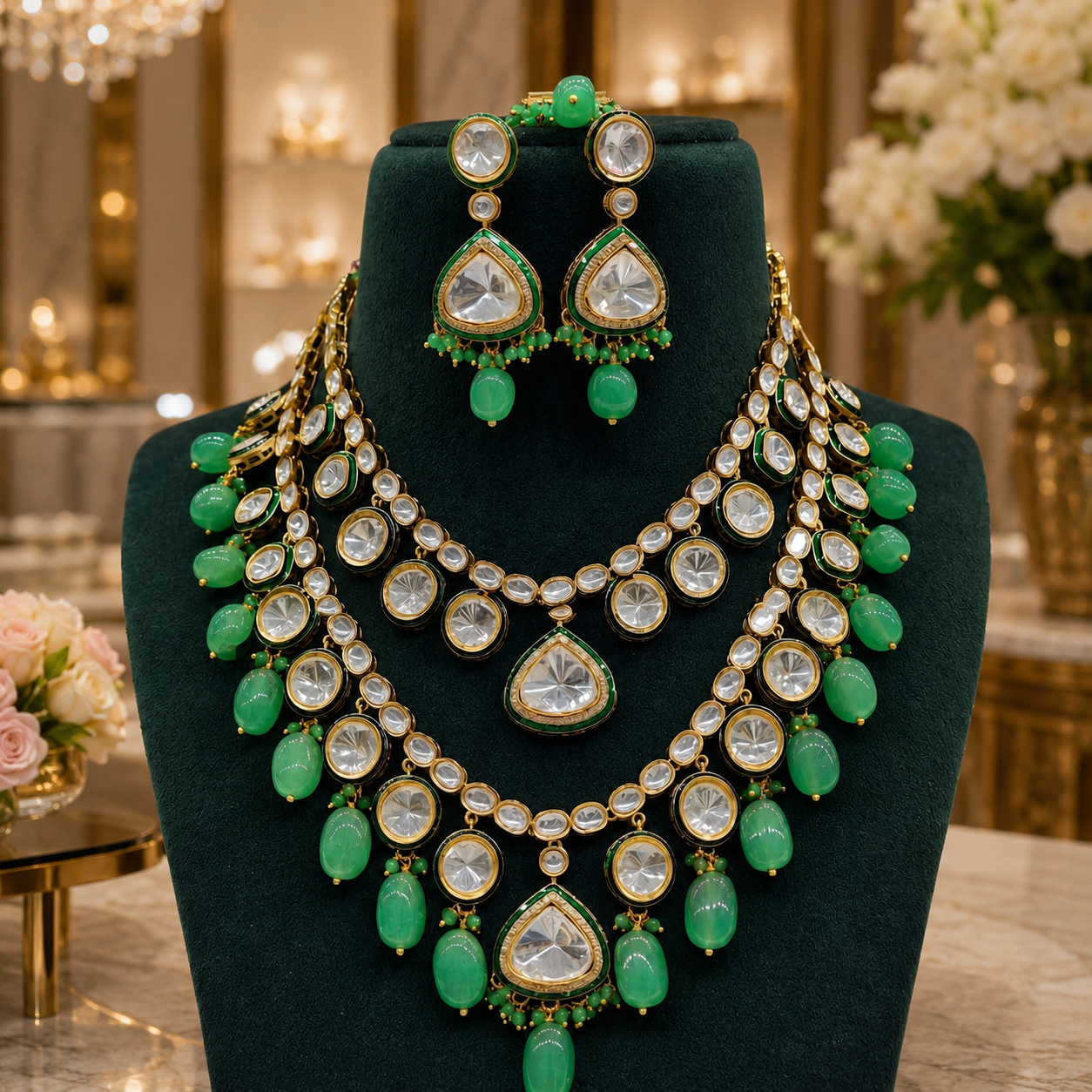 Polki Bridal Necklace Set Manufacturer India